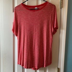 🌟Red Striped Luxe Tee WILL TAKE ANY OFFER🌟